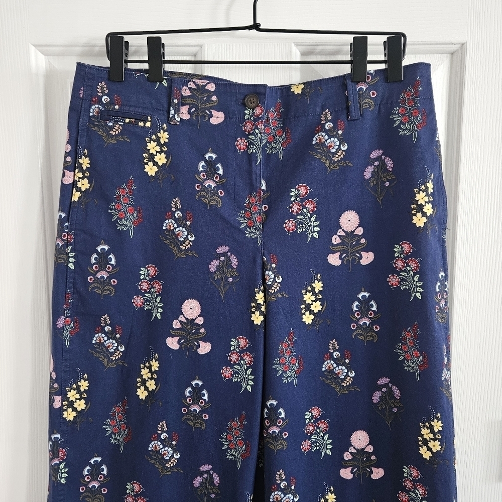 NWT Talbots Wide Ankle Twill Pants- Floral Radiance - Picture 2 of 8